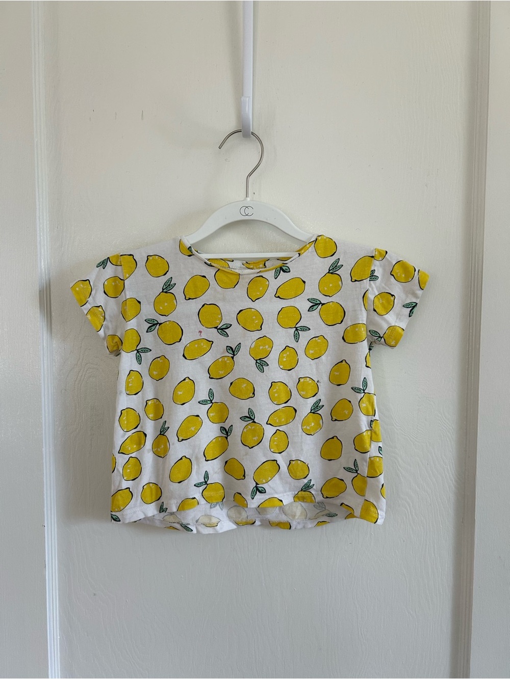 Zara 5Y White Tee with Yellow Lemon Print
